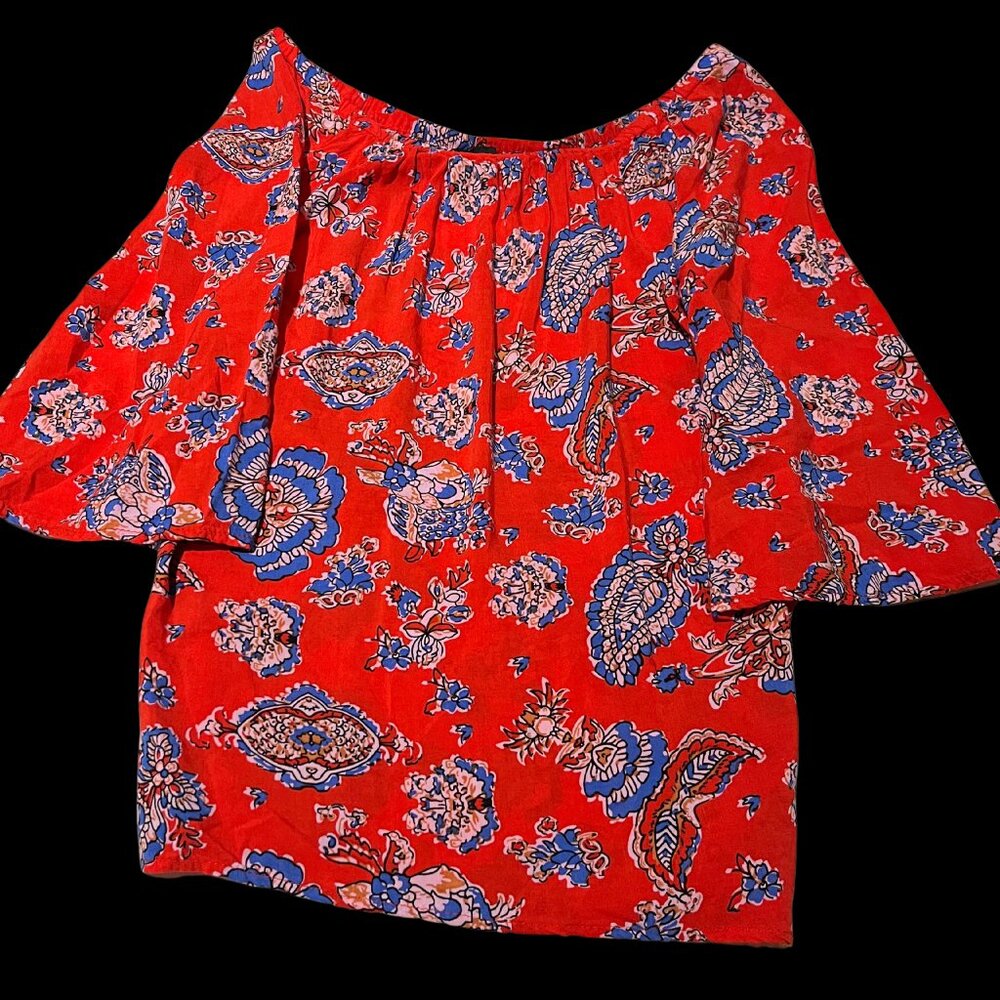 Cynthia Rowley Women's Red and Blue Blouse